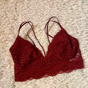 Auden Burgundy Lace Bralette Scallop Whimsygoth Fairy Grunge Gothic Romantic